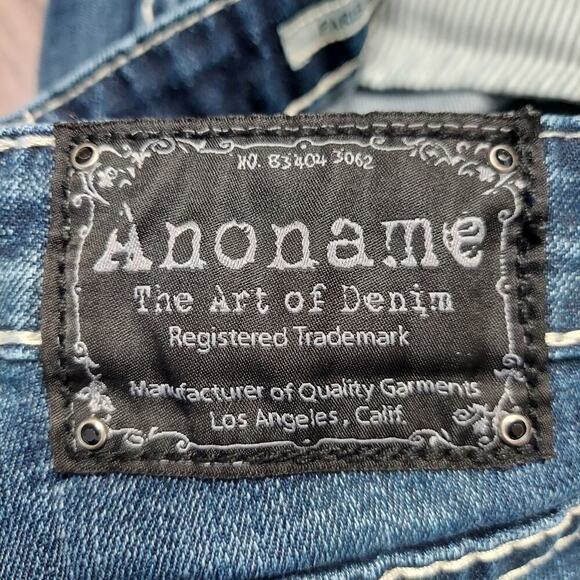 Anoname Women's Paris Skinny Mid-Rise Dark Wash Denim Jeans - Picture 7 of 7